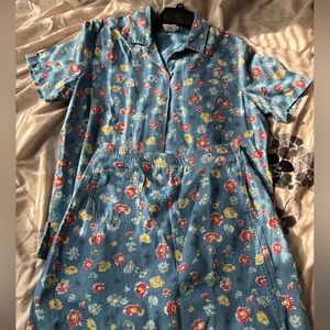 Vintage Matching Skort Set, Jean Floral Print Top and Skort